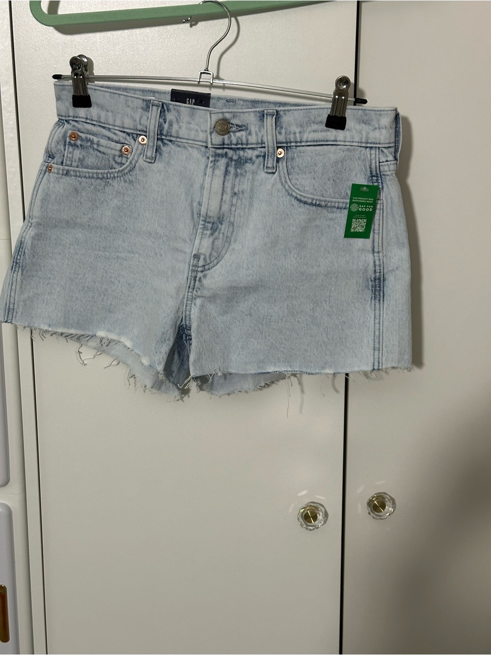 GAP Light Blue Frayed Hem Denim Shorts